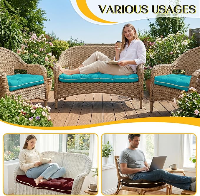 1 MIDDLE ONE Wicker Chair Cushions 3 Pieces Set - Image 7