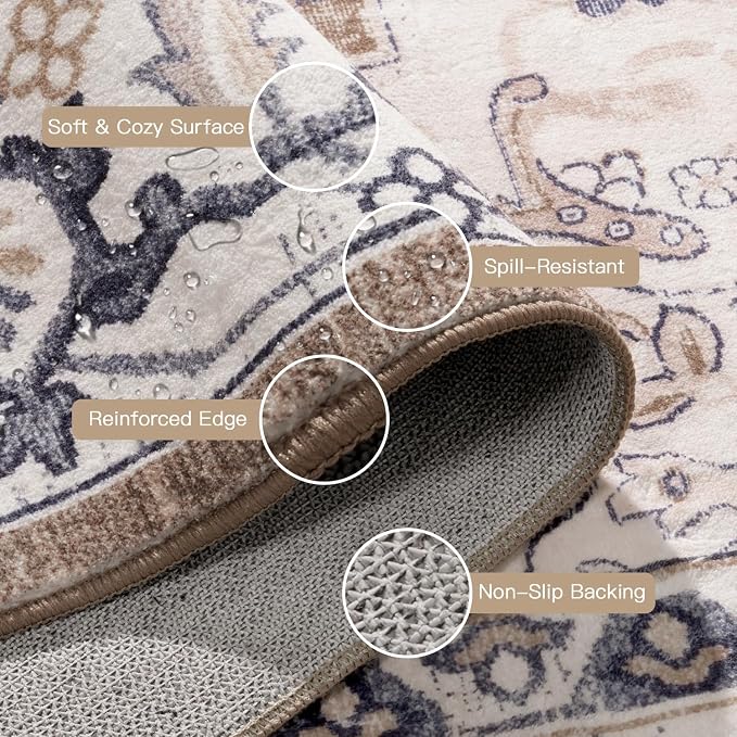 Lofus 4x6 Area Rugs for Living Room, Washable Area Rug, Rugs for Bedroom - Image 3