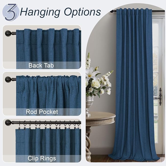Navy Blue Small Blackout Curtains - Image 5