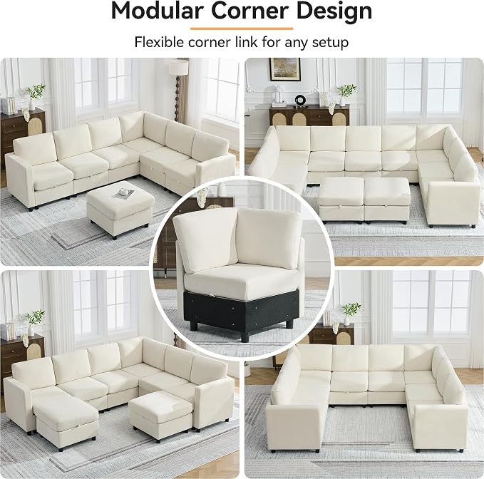 104'' V Shaped Modular Sofa, Sectional Couch - Image 6