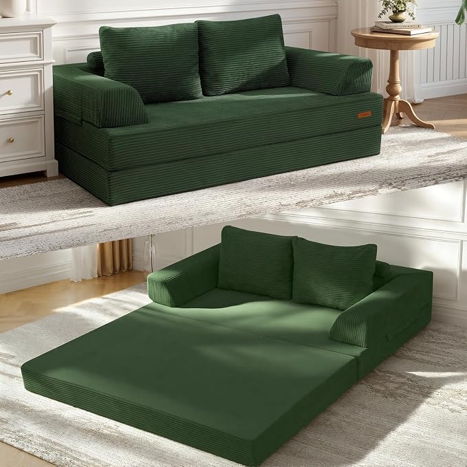 COMAX Futon Sofa Bed, Convertible Folding Sofa Bed, Boneless Couch Loveseat by COMAX