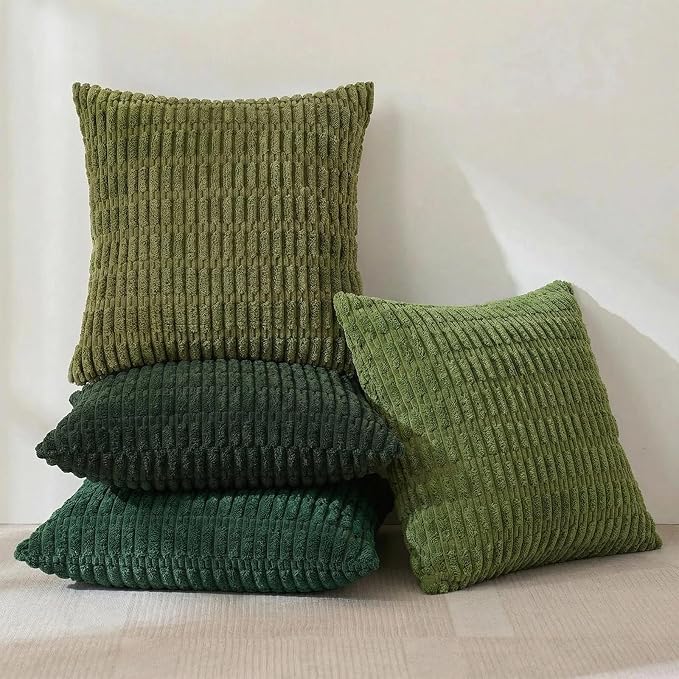 Fancy Homi Set of 4 Green Boho Spring Decorative Throw Pillow Covers 20x20 Inch - Image 2