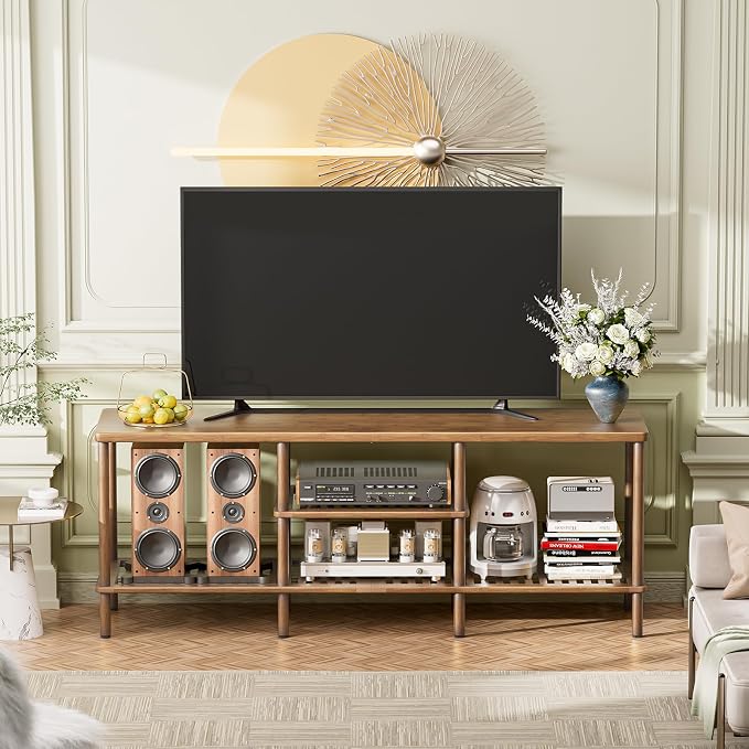Amazer Bamboo TV Stand for 60 65 Inch TV, Entertainment Center - Image 7