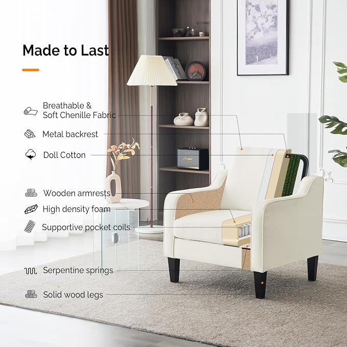 VINGLI Mid Century Modern Accent Chairs - Image 5