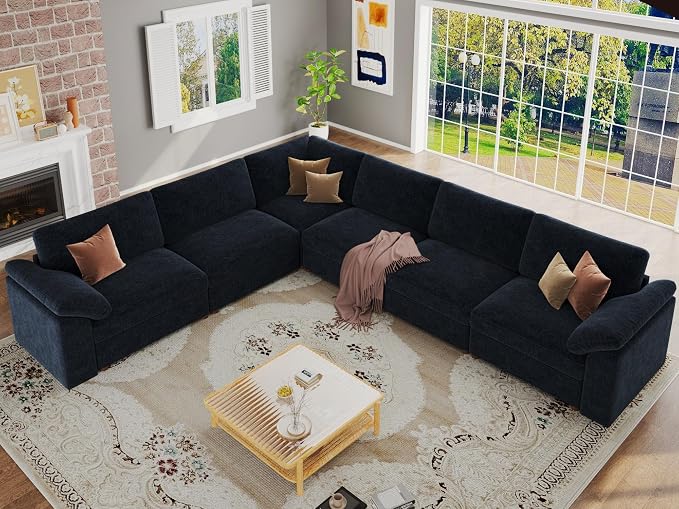 EASE MOOSE Oversized L Shape Sectional Couch, Extra Large Deep seat Gray by EASEMOOSE