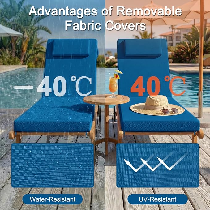 Outdoor Lounge Chair mat, 72 inches x 21 inches, Waterproof Chaise Lounge - Image 3