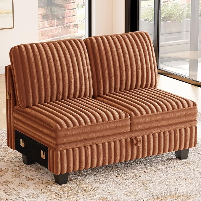 Belffin Corduroy Fabric Loveseat Module by Belffin