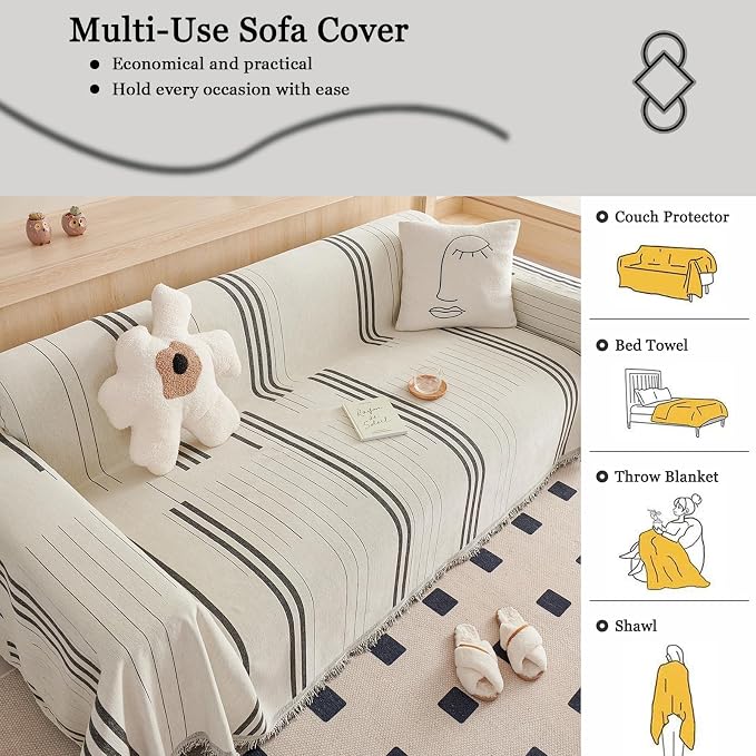 DREAMINGO Couch Cover Reversible Chenille Furniture Protector Sofa Covers - Image 6