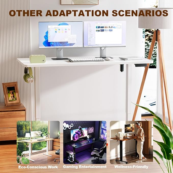 Veken 55 Inch Large Electric Standing Desk, Sit to Stand Up, Heights Adjustable - Image 6