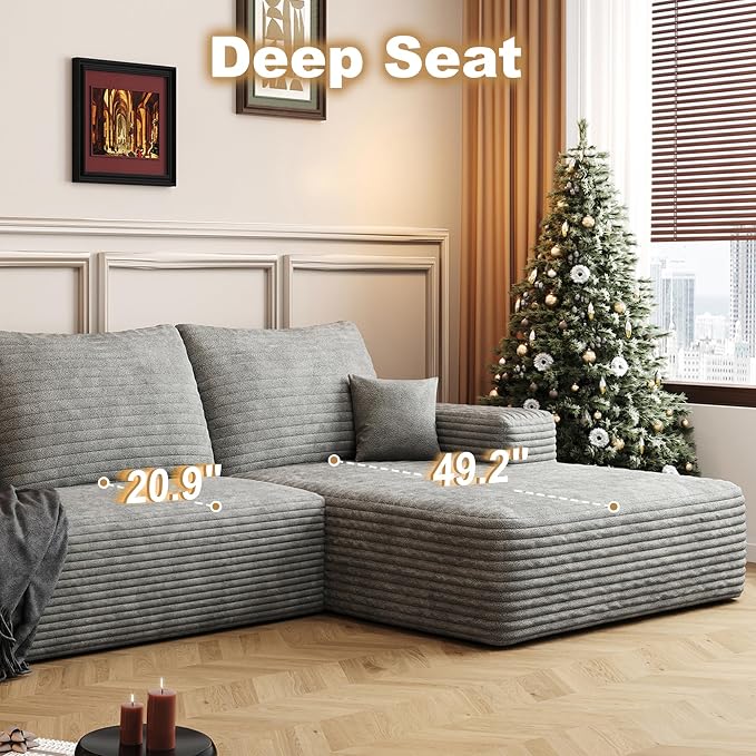 108" Sectional Couches for Living Room Cloud Couch Sofa - Image 4