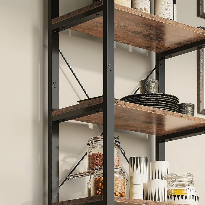 IRONCK Bookshelf 6-Tier Ladder Shelf 110lbs Display Shelf Vintage Industrial - Image 5