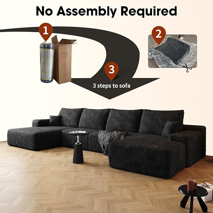 136" Sectional Couches for Living Room Cloud Couch Sofa - Image 7