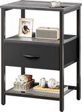 Huuger Night Stand with Fabric Drawer, Side Table with Mesh Shelf, Bedroom by Huuger