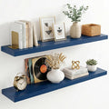 fuqing 40 Inch Floating Shelves | 6.7 Inch Deep Dark Blue Floating Shelves by Fuqing