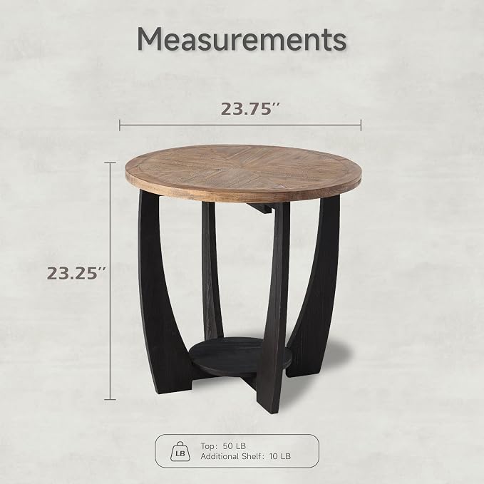 COZAYH Rustic Farmhouse End Table - Image 3