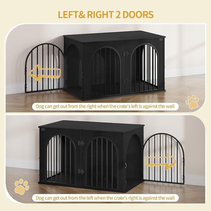 Hzuaneri 39.4" Wooden Dog Crate Furniture, Indoor Dog Kennel Dogs Cage - Image 6