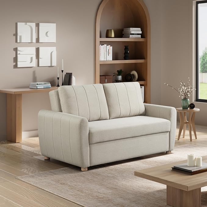 Serta Galway 66.5" Convertible Sleeper Loveseat, Full Size, Dreamcoil Comfort by SertaDreamConvertibles