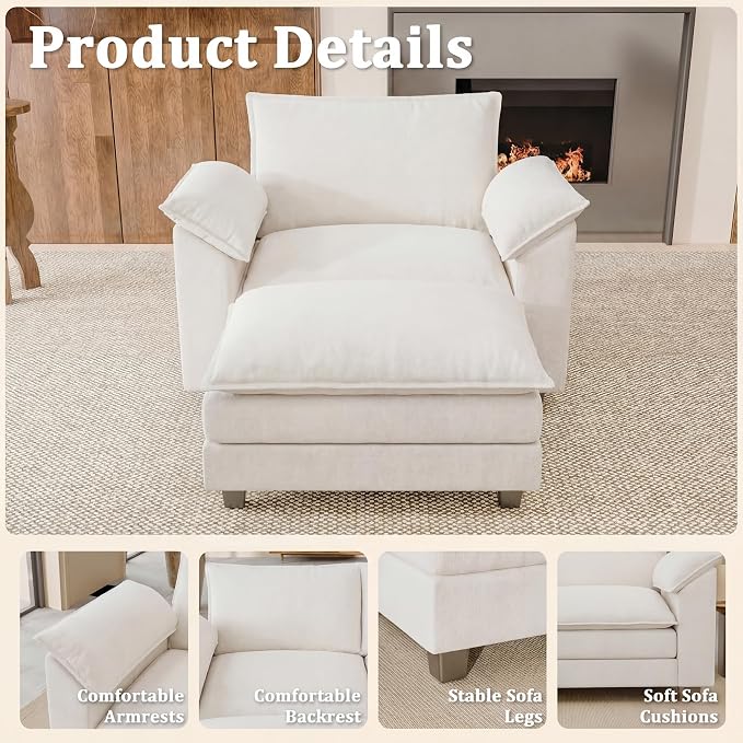 JUMMICO 40" Chaise Lounge Chair - Image 3