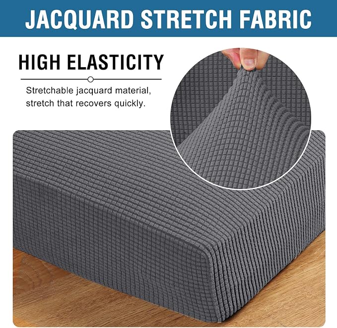 H.VERSAILTEX Stretch Couch Cushion Covers Individual Seat Sofa Slipcovers - Image 4