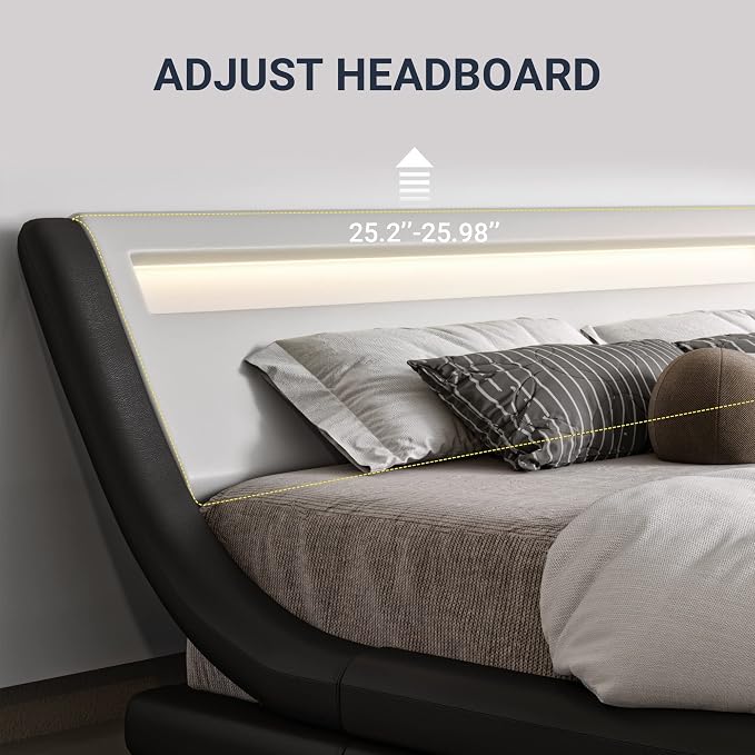 Allewie Queen Size LED Platform Bed Frame - Image 4