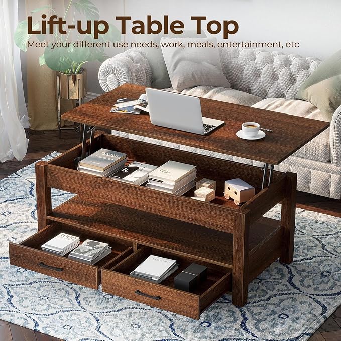 Rolanstar Coffee Table, Lift Top Coffee Table - Image 4