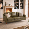 Kingfun 80" Faux Leather Sofa, 3 Seater Couch, Mid Century Modern Couches by KINGFUN-Anexcitingoption