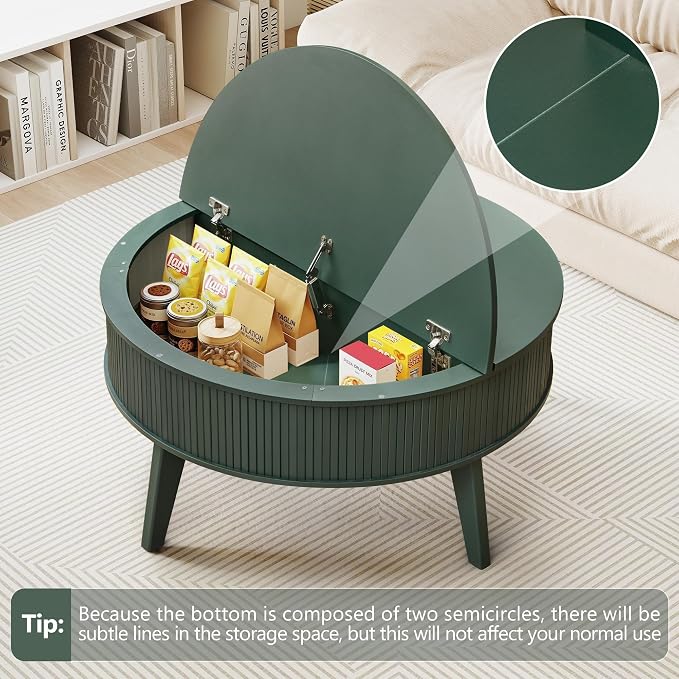 Round Lift Top Coffee Table - Image 7