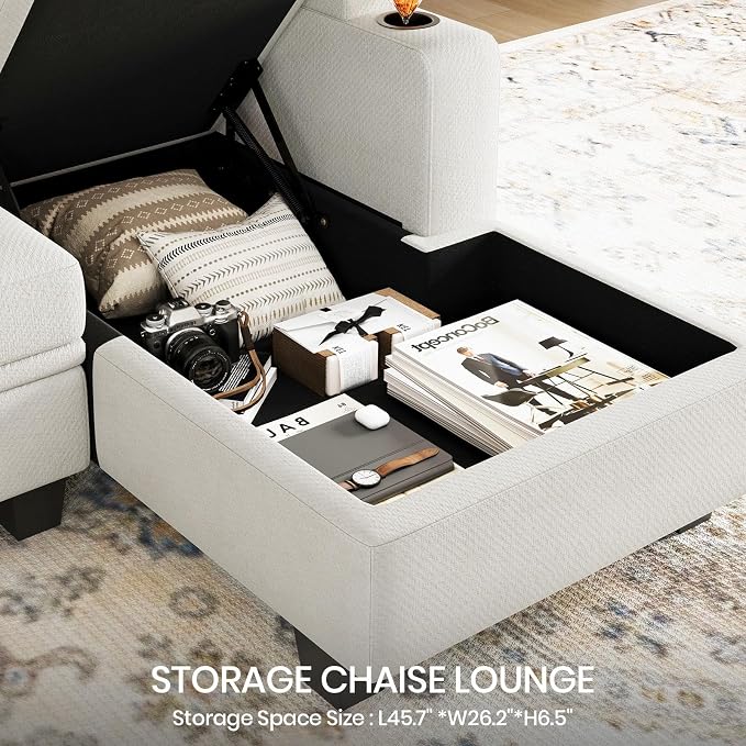 Belffin Sectional Storage Chaise Module - Image 4