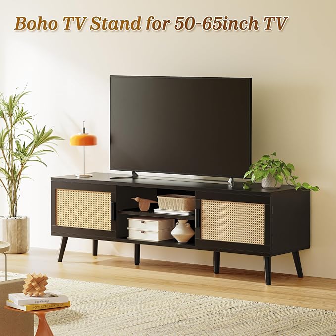 SUPERJARE TV Stand for 65 Inch TV, Entertainment Center - Image 2