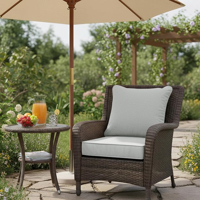 Summsun Patio Cushions for Outdoor Furniture, Faux Linen Water Resistant - Image 2