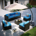 Aoxun Patio Furniture Set with Umbrella, 8 Piece Outdoor Sectional Sofas by Aoxun