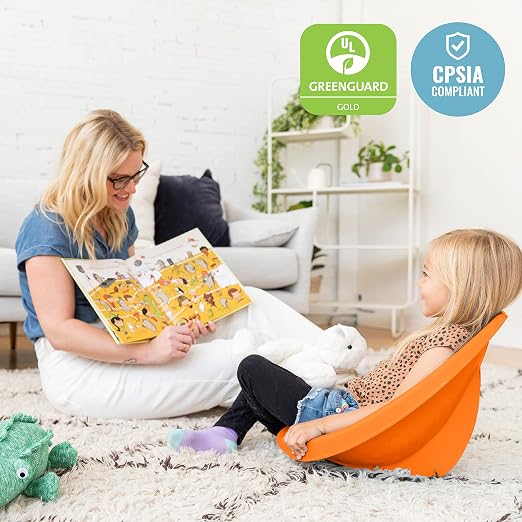 ECR4Kids Plastic Leaf Scoop Floor Rocker Seat, Classroom Furniture - Image 6