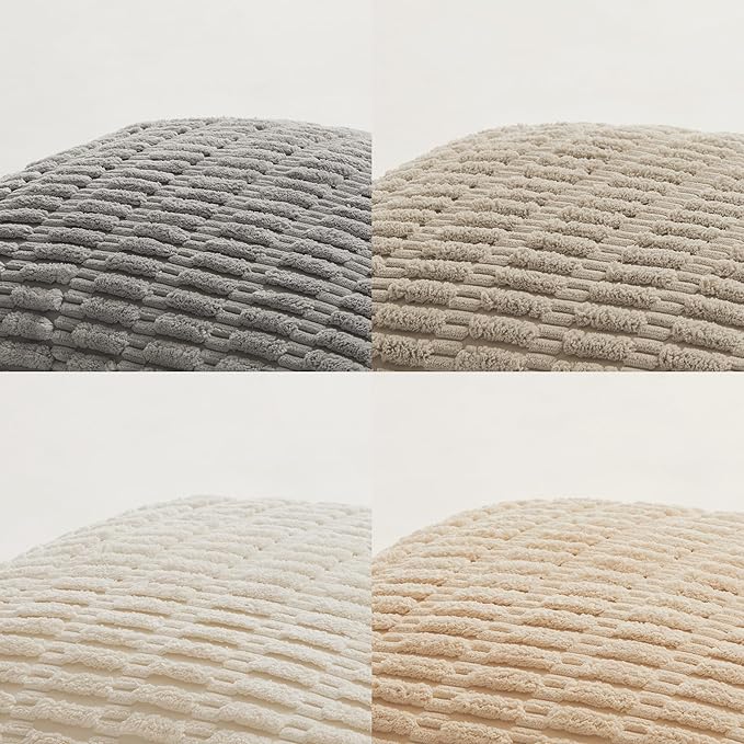 Fancy Homi 4 Packs Neutral Decorative Throw Pillow Covers 22x22 Inch - Image 5