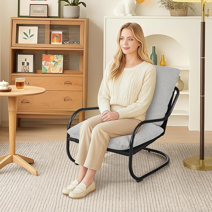 Peace nest Modern Accent Chair, Soft Upholstered Armchair - Image 7