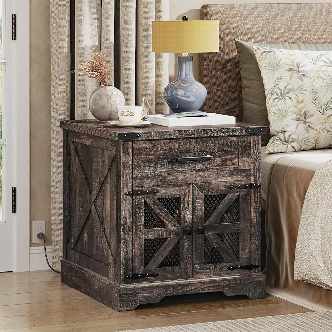 RALGEND Farmhouse End Table Set of 2, Large End Table - Image 8