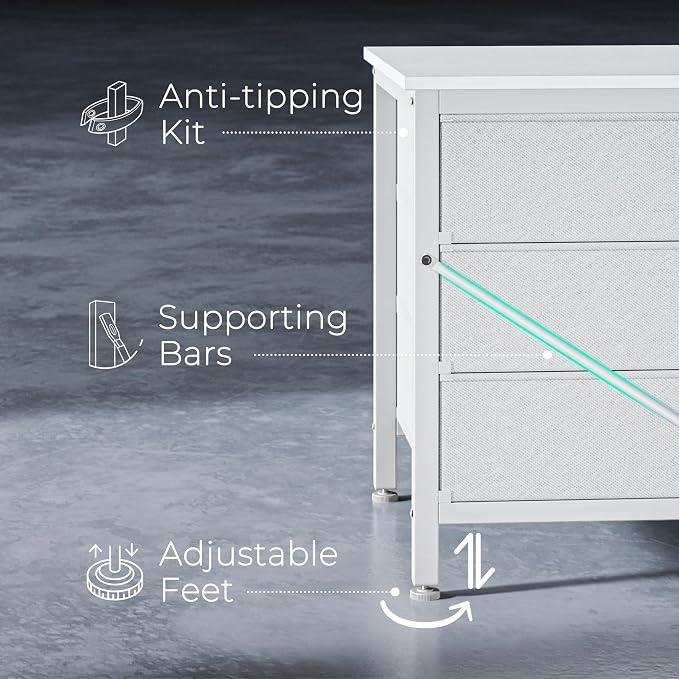 Huuger 63 Inch Dresser for Bedroom, Dresser for Closet - Image 7