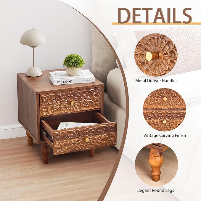 Nightstand, Farmhouse Bedside Table - Image 7