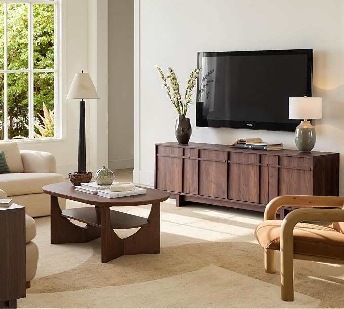 TV Stand for 75 Inch TV, Mid Century Modern TV Stand - Image 9