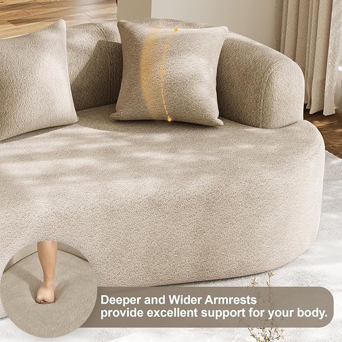 Oversized Sectional Sofa for Living Room, Modern Luxury Plush Chenille 4-Seater - Image 7