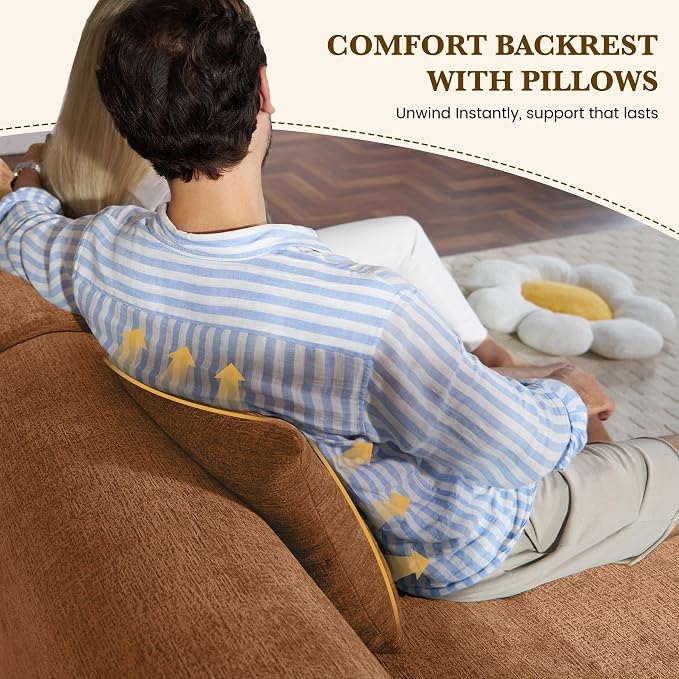122" L Shaped Convertible Modular Couch, Cloud Couch Sectional - Image 5
