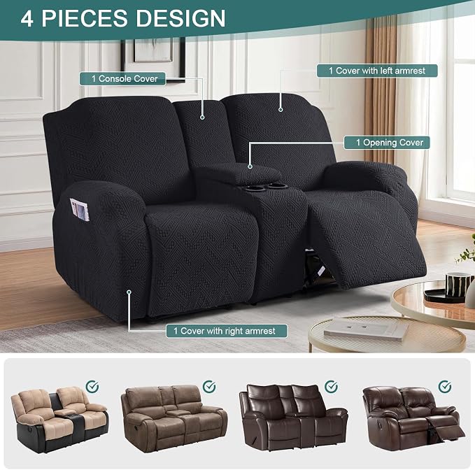 Ruaozz Loveseat Recliner Covers - Image 4