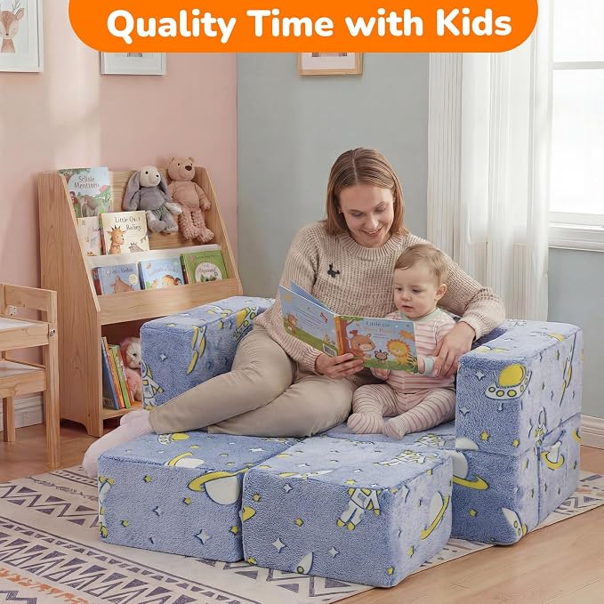 MeMoreCool Modular Kids Couch, Glow Play Toddler Couch - Image 7