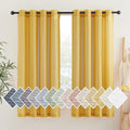 NICETOWN Linen Sheer Gold Curtains 63 inch Length 2 Panels, Grommet Natural by NICETOWN