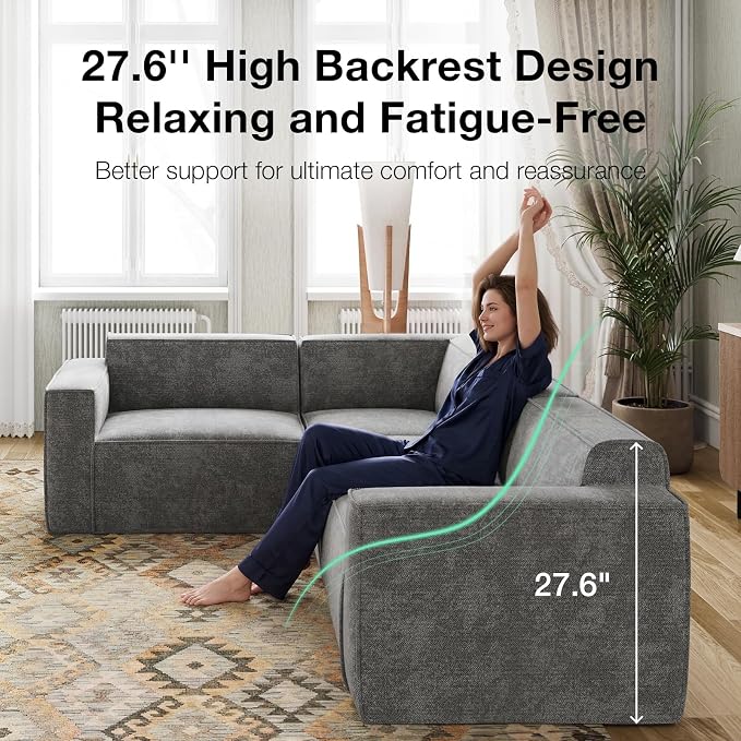 Novilla Modular Sectional Sofa, No Assembly Cloud Sectional Couch - Image 5