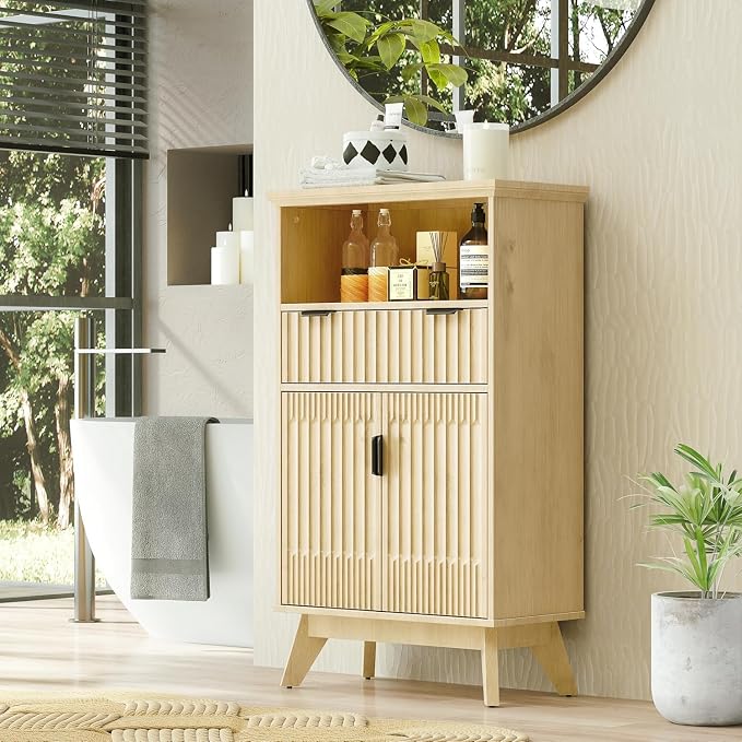 Fatmok Buffet Cabinet with Storage Set of 3, Wood Buffet Sideboard Console Table - Image 6