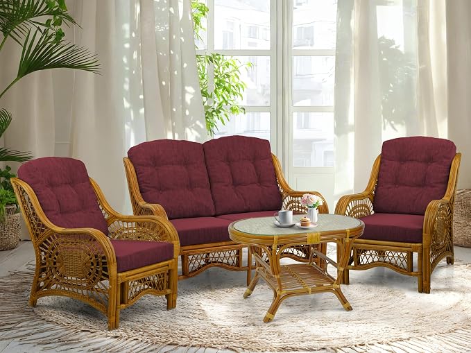 Malibu Lounge Living Accent Armchair Natural Rattan Wicker Handmade Design - Image 7