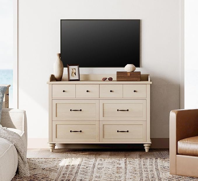 WAMPAT 6 Drawers Dresser for Bedroom, Elegant Wooden Chest of Drawers Kids - Image 4