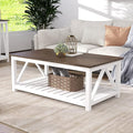 ChooChoo Farmhouse Coffee Table, Rustic Vintage Living Room Table by ChooChoo
