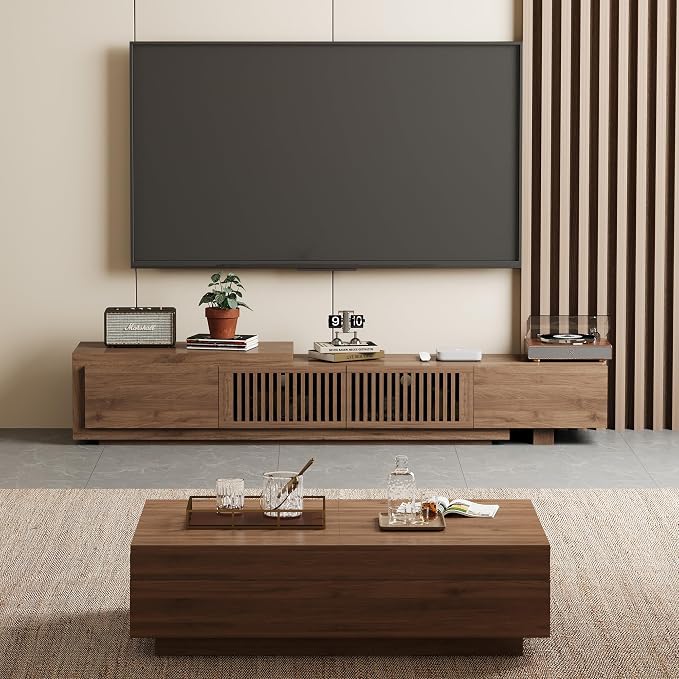 Mid-Century Style TV Stand 94.48", Entertainment Center - Image 5