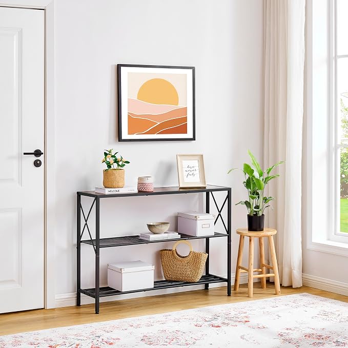 Hoctieon Industrial Console Table, 3 Tier Entryway Table, Hallway Table - Image 7
